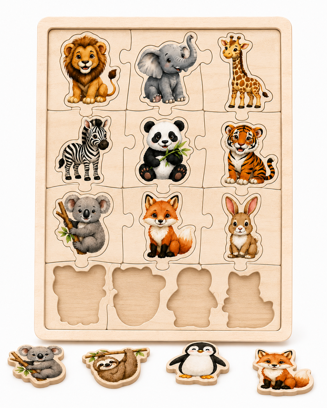 Wild Animals Wooden Tray Puzzle