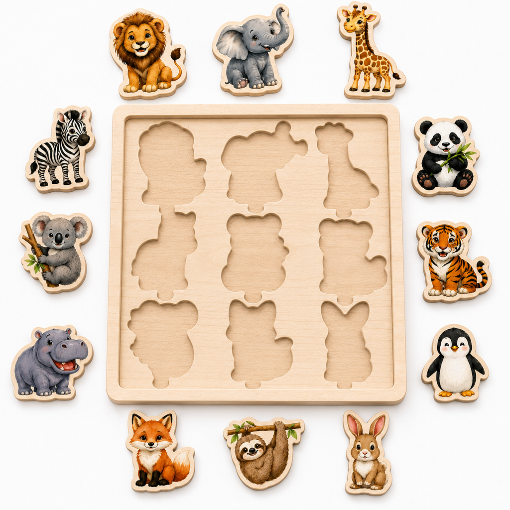 Wild Animals Wooden Tray Puzzle
