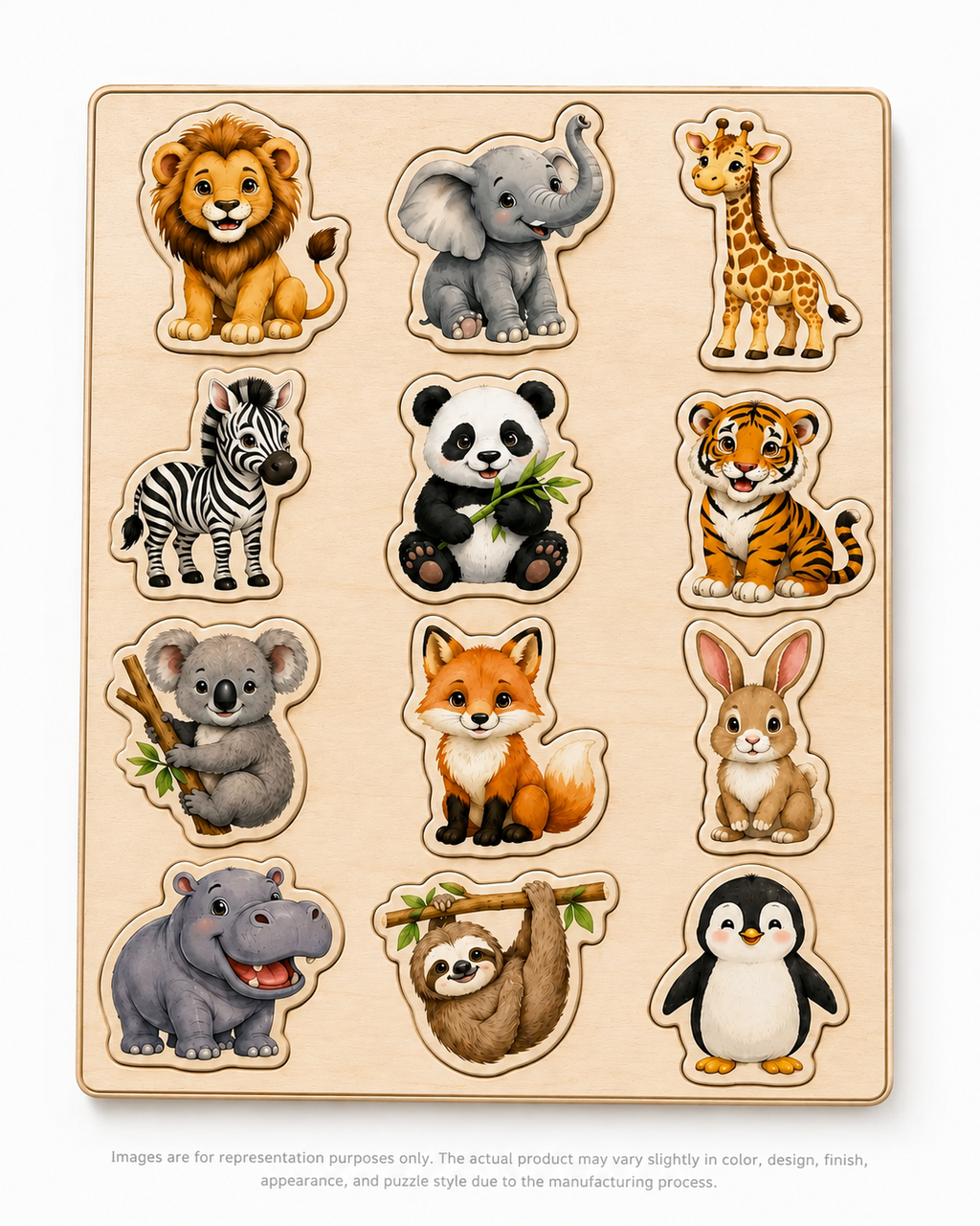Wild Animals Wooden Tray Puzzle  (A4 Size)