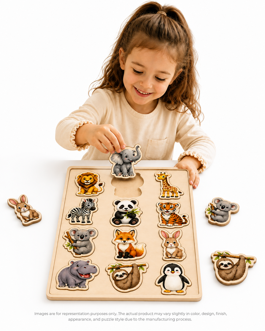 Wild Animals Wooden Tray Puzzle  (A4 Size)
