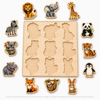 Wild Animals Wooden Tray Puzzle  (A4 Size)