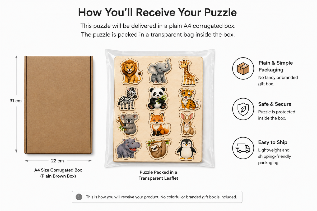 Wild Animals Wooden Tray Puzzle  (A4 Size)