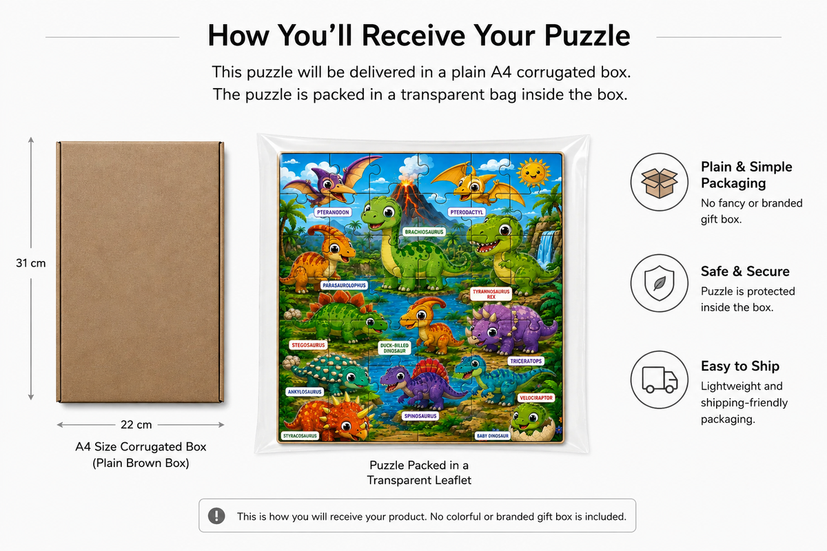 Dinosaur Puzzle  (A4 Size)