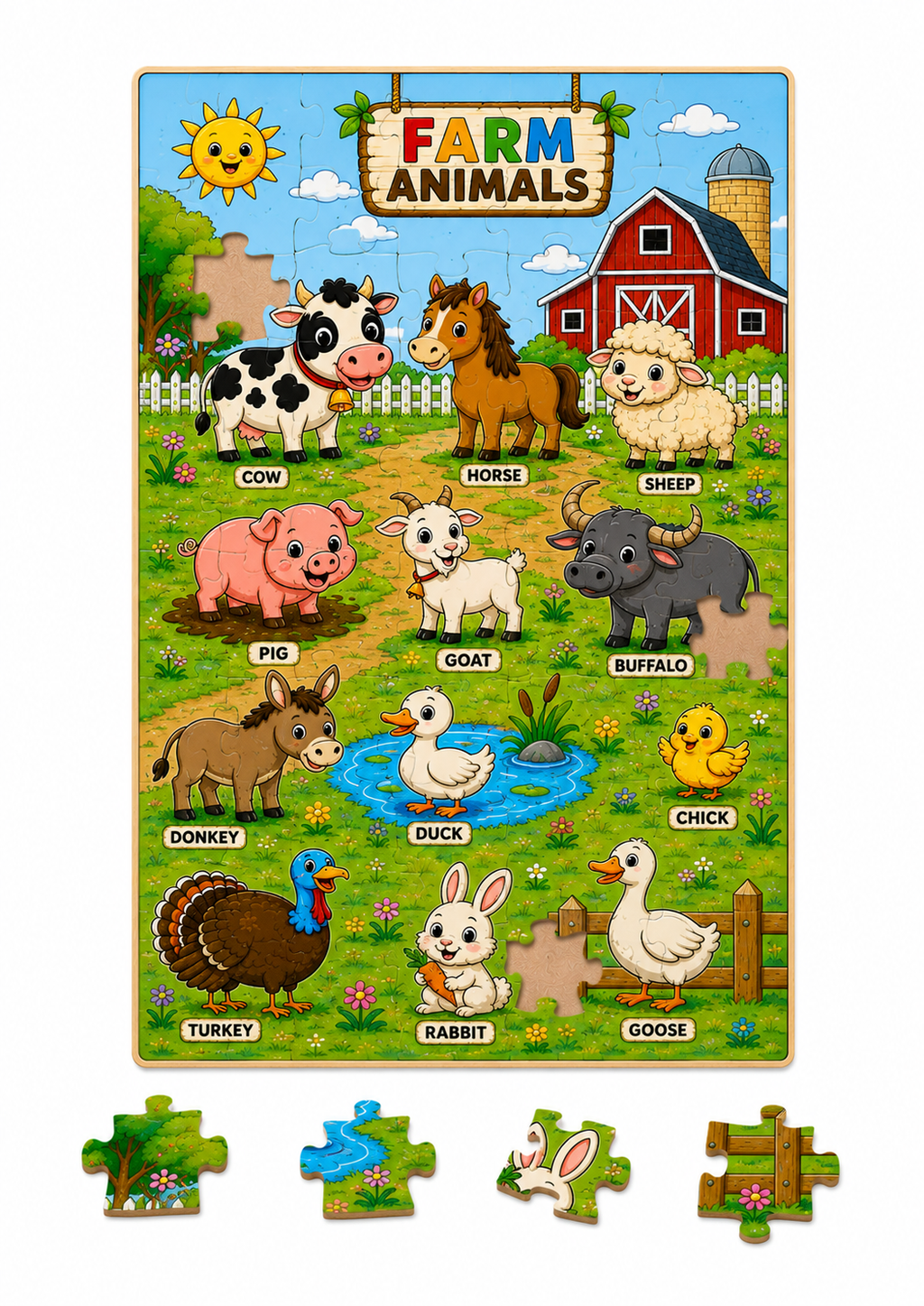 Farm Animals Puzzle (A4 Size)