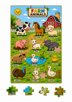 Farm Animals Puzzle (A4 Size)