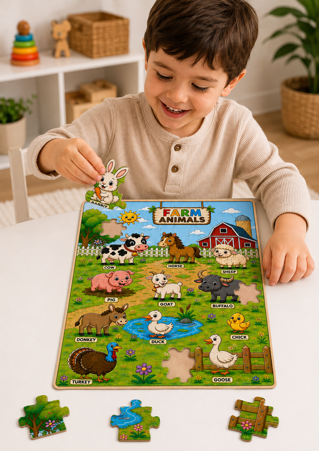 Farm Animals Puzzle (A4 Size)