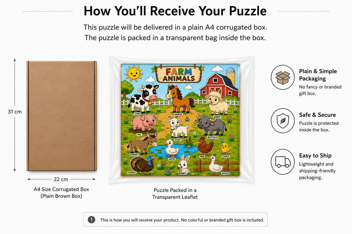 Farm Animals Puzzle (A4 Size)