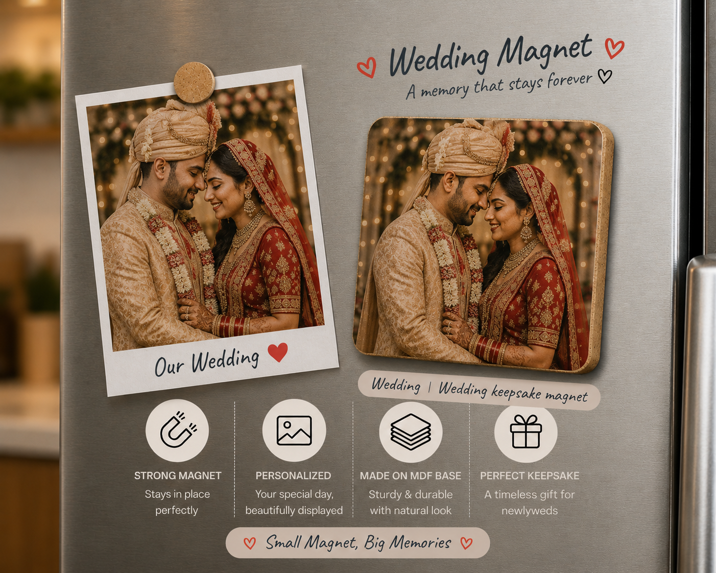 Custom Marriage Fridge Magnet