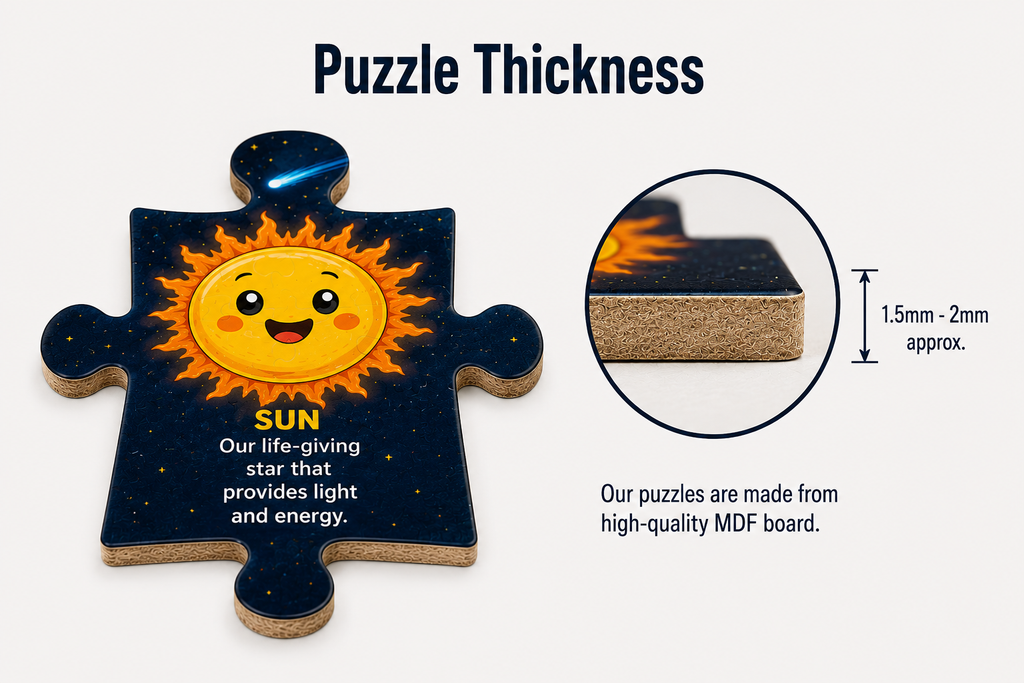 Solar System Educational MDF Puzzle (A4 Size)